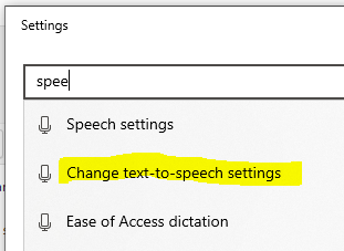 speech settings